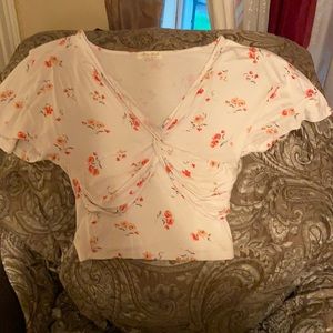 Ultra Flirt Twist Front Floral Top